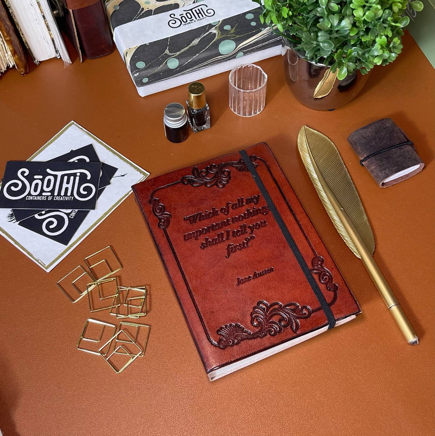 Important Nothings Jane Austen Quote Leather Journal: String Tie