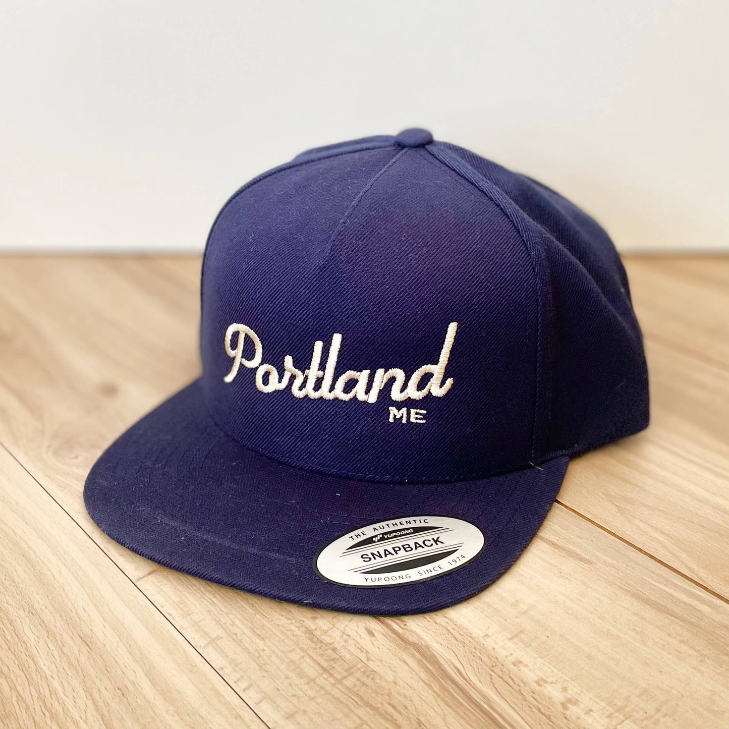 The Icon - Five-Panel Snapback Flat Bill Baseball Cap: Navy