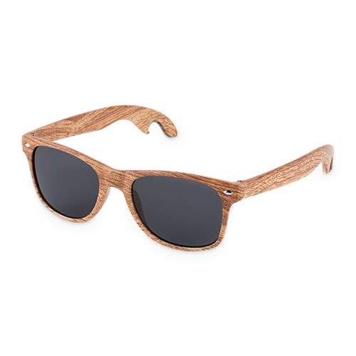 Bottle Opener Sunglasses - Faux Wood