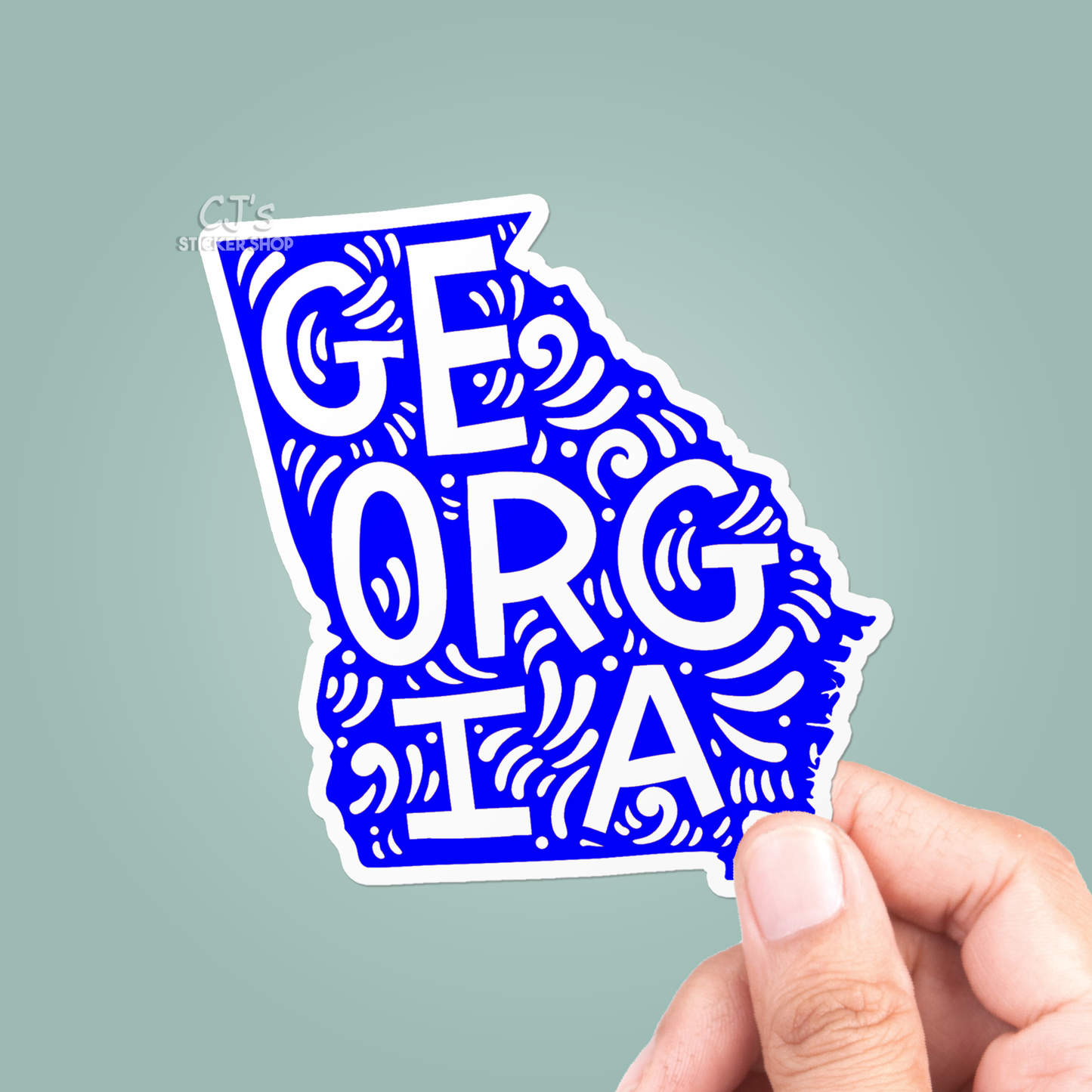 Georgia State Colorful Sticker Vinyl Decal: Red / 3"
