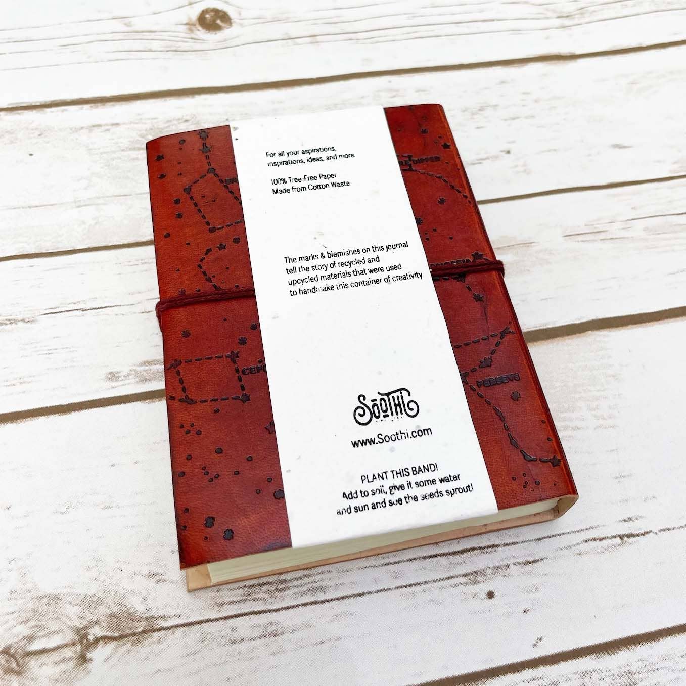 Nowhere And Everywhere Leather Journal - 5x7 Lined: Elastic Band