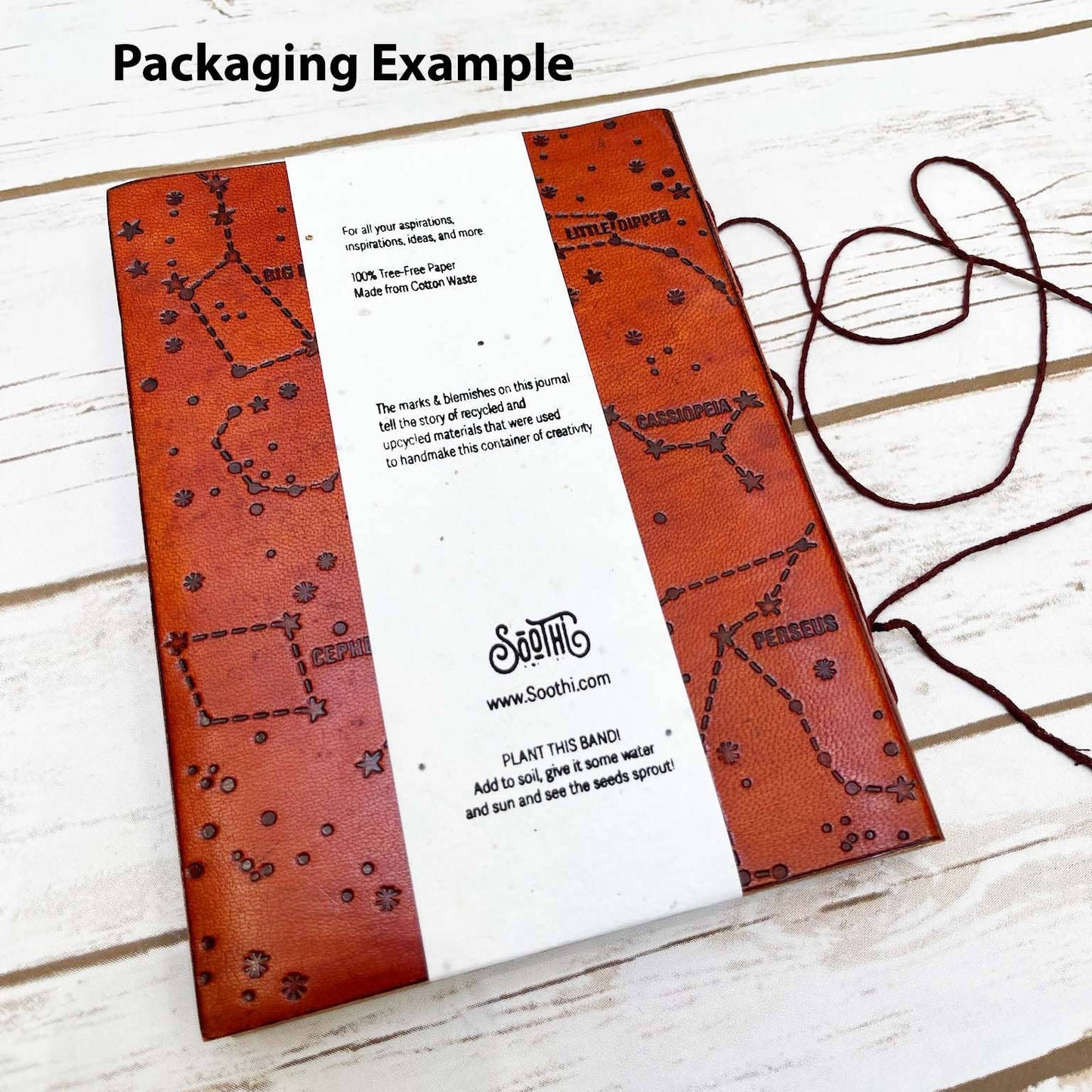 "If A Story" Handmade Quote Leather Journal - 5x7 Brown: Elastic Band