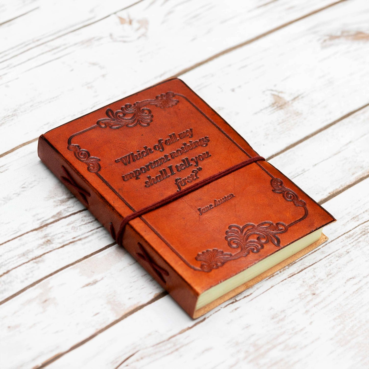 Important Nothings Jane Austen Quote Leather Journal: String Tie