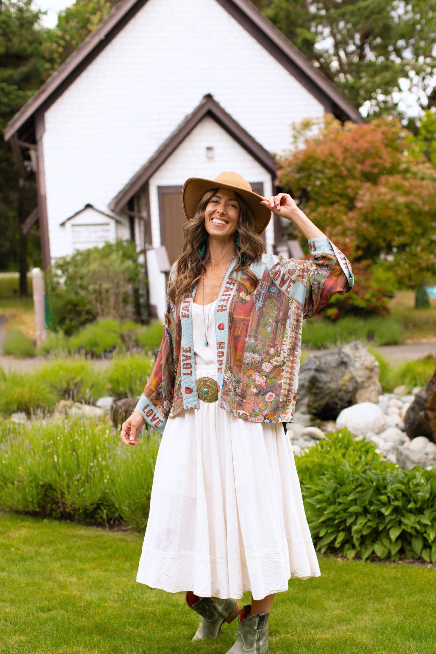 Love Language Cropped Bamboo Kimono Cardigan