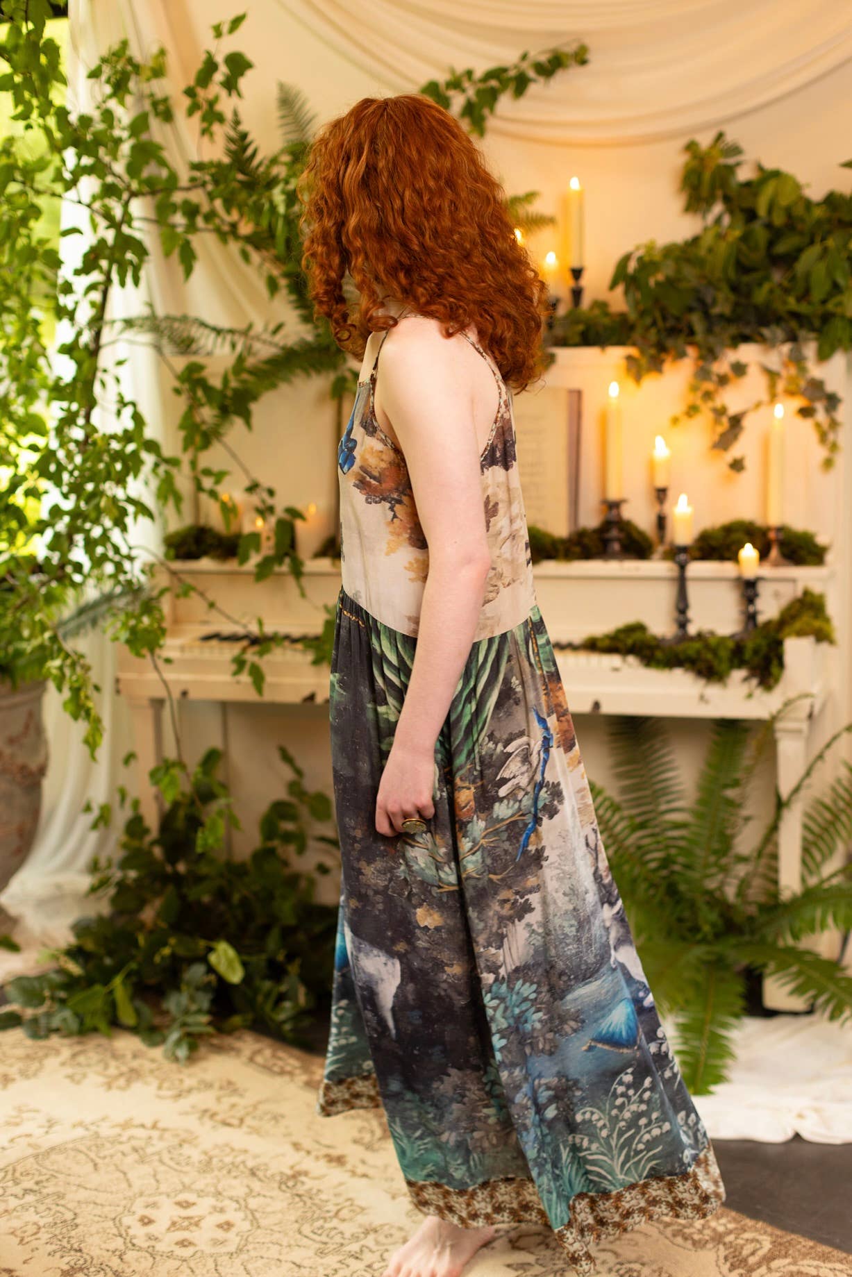 Theatre of Dreams Bohéme Bamboo Slip Dress with Deer: L/XL (fits approx. size 12-16)