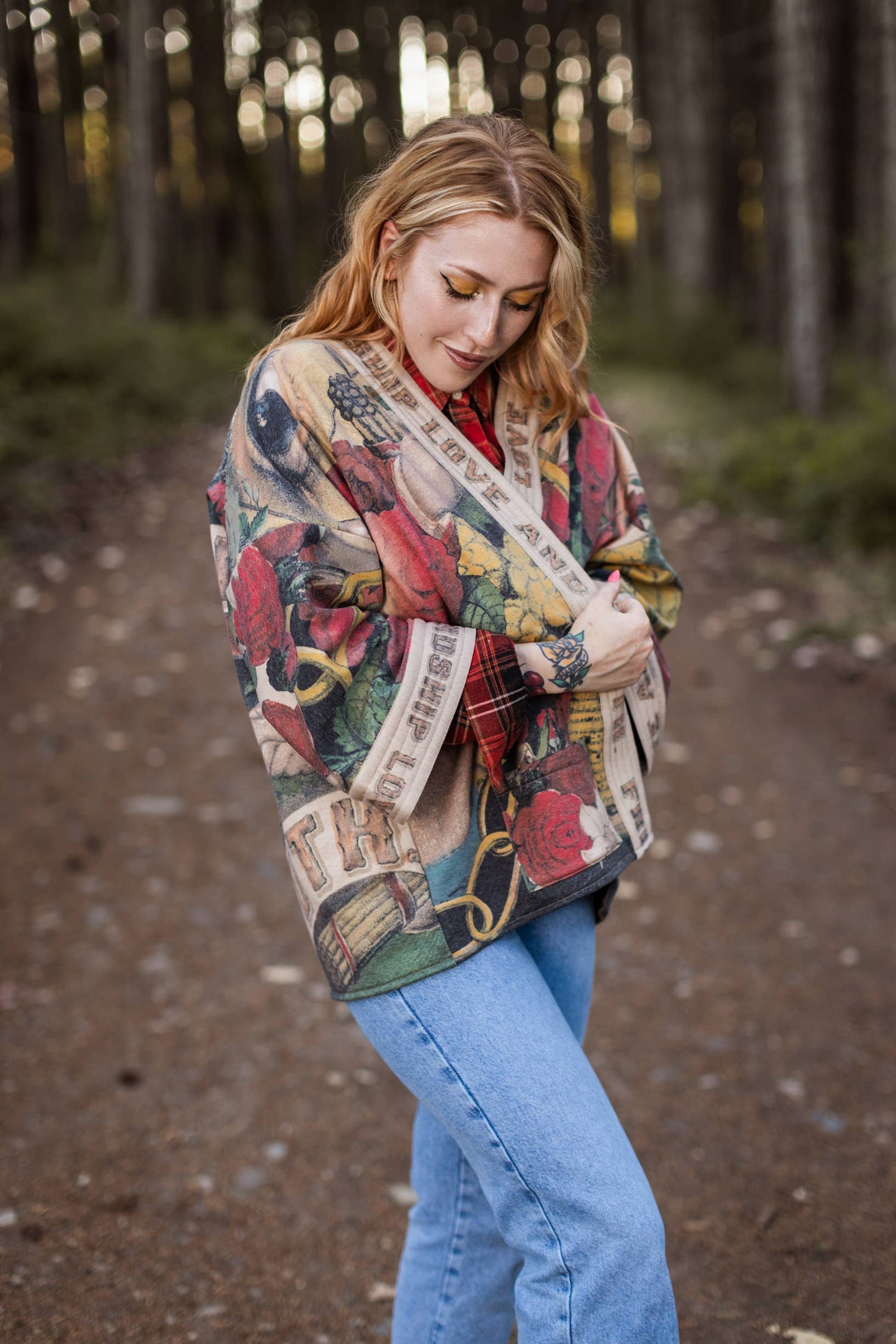 Friendship Love & Truth Cozy Fleece Cardigan Kimono Jacket