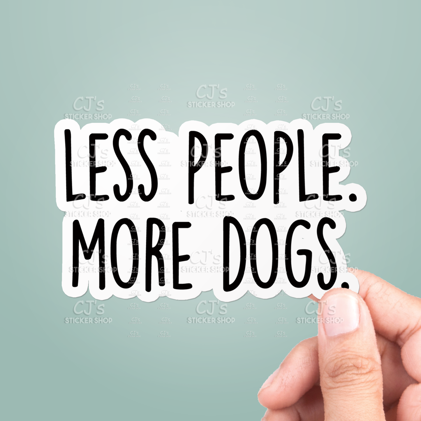 Less People More Dogs Sticker Funny Vinyl Decal: 3"