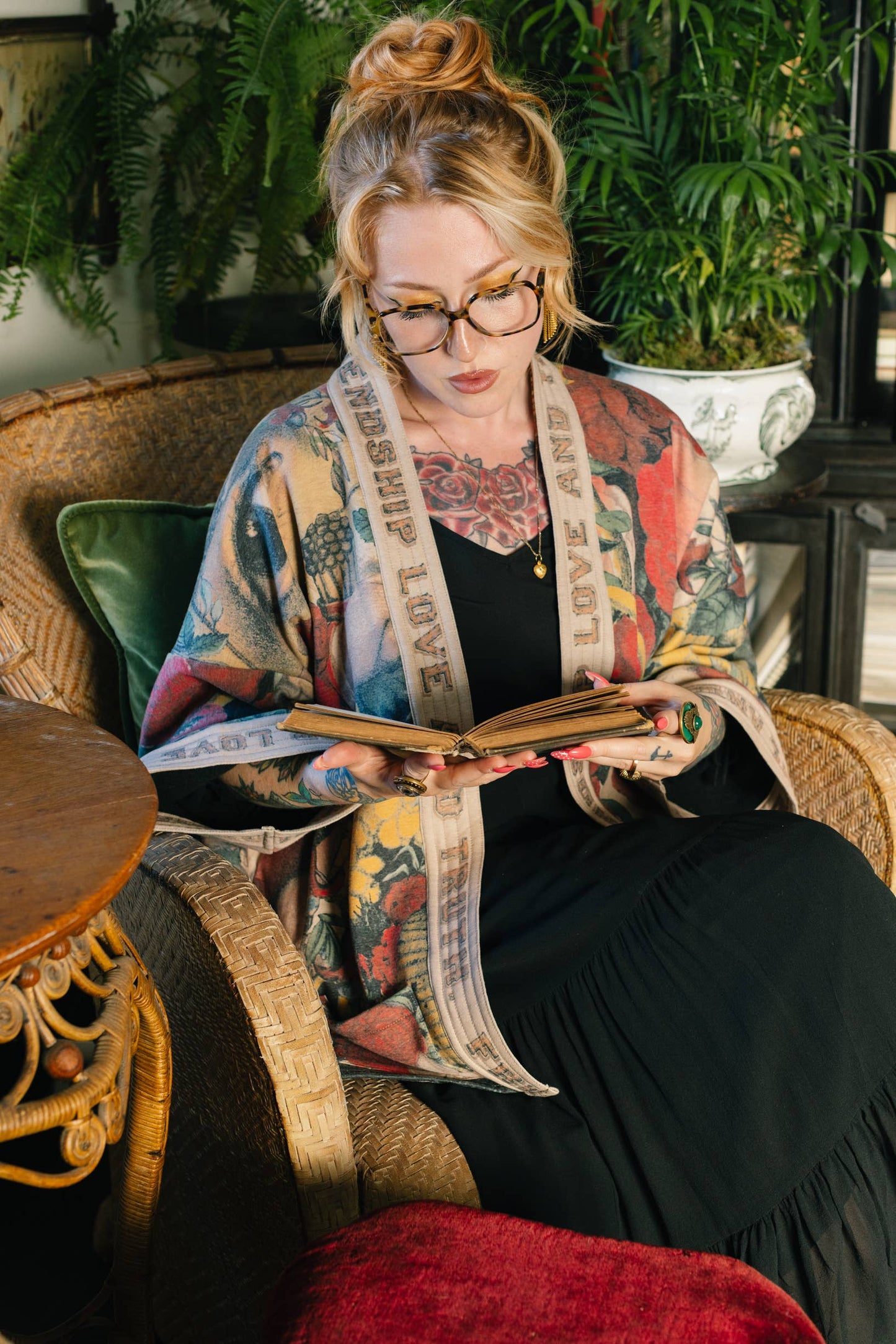 Friendship Love & Truth Cozy Fleece Cardigan Kimono Jacket