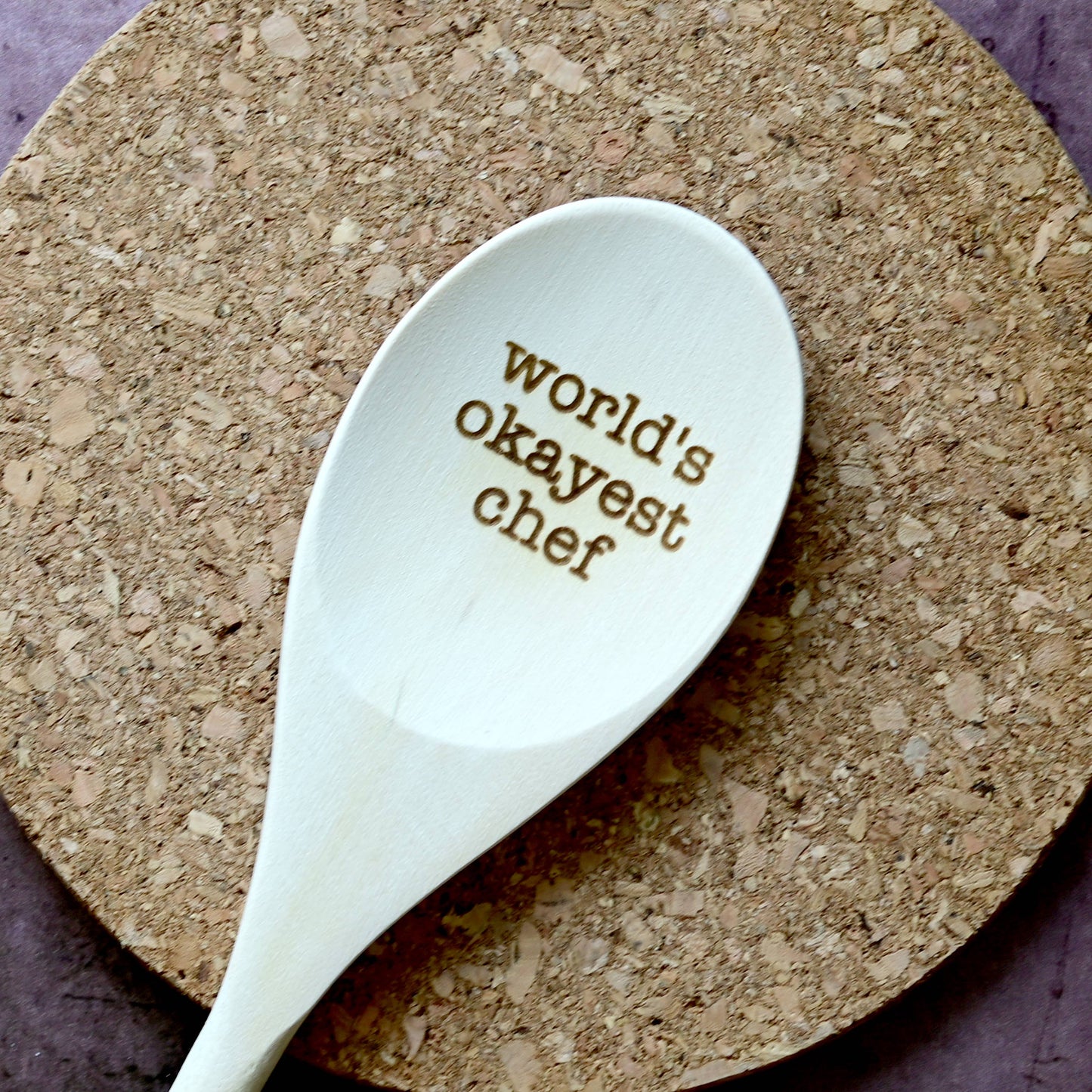 World's Okayest Chef Engraved Spoons