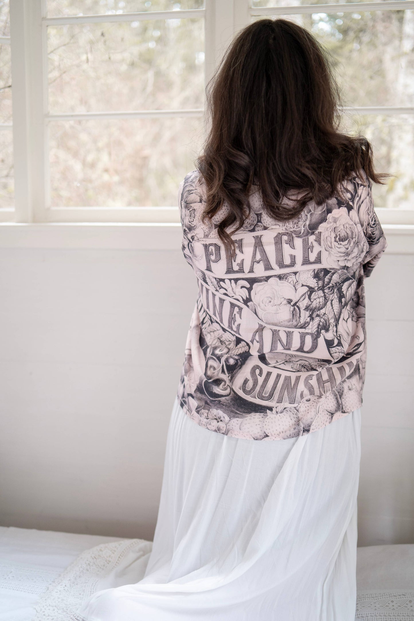 Peace Wine and Sunshine Cropped Bamboo Kimono Cardigan