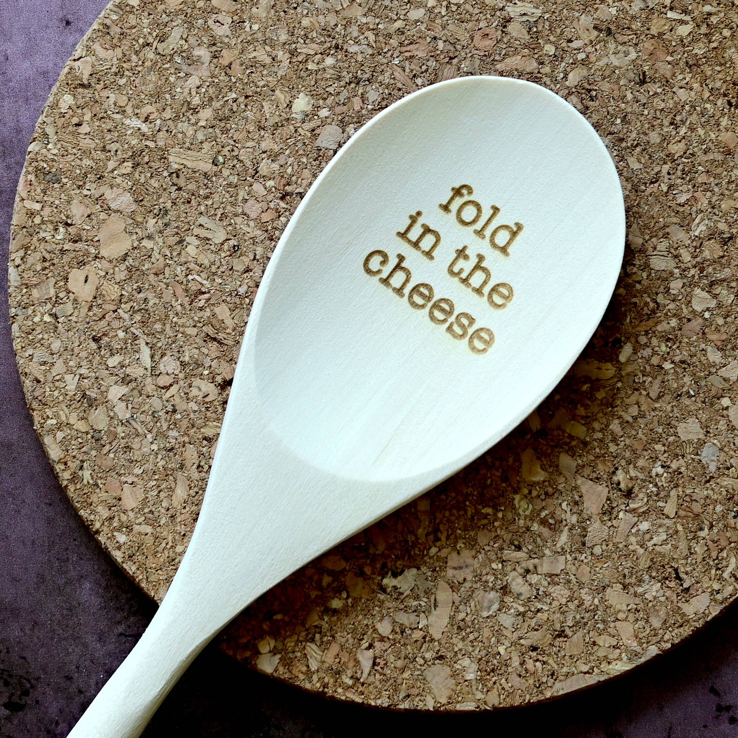 Fold in the Cheese Engraved Spoons