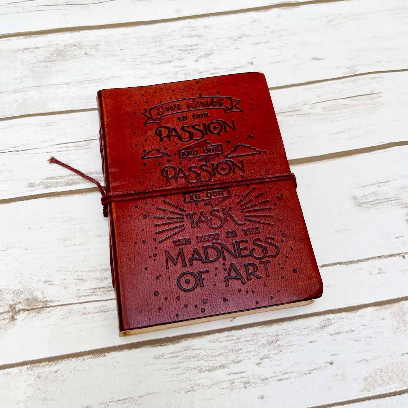Our Doubt Is Our Passion Quote Leather Journal - 5x7 Lined: Elastic Band