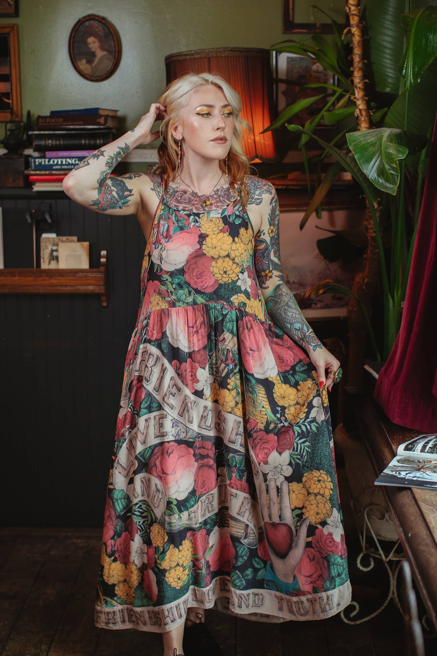 Friendship Love & Truth Bohéme Bamboo Slip Dress: L/XL (fits approx. size 12-16)