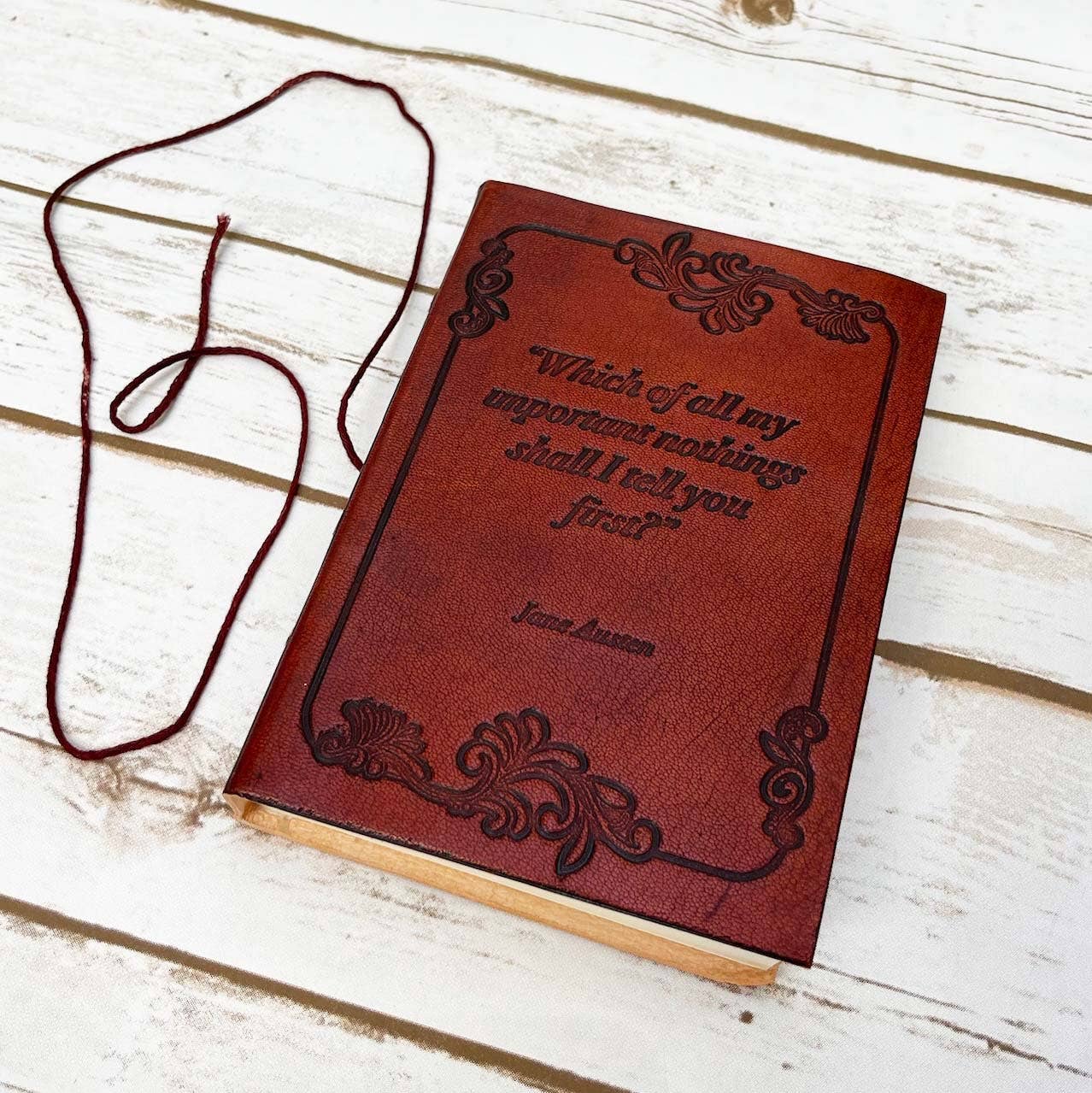 Important Nothings Jane Austen Quote Leather Journal: String Tie