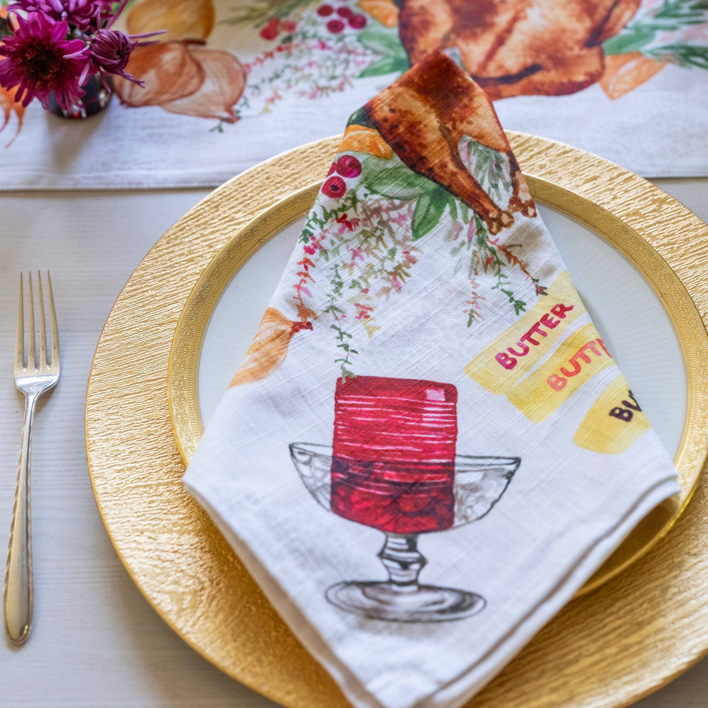 Napkins Pack of 4- Turkey Dinner