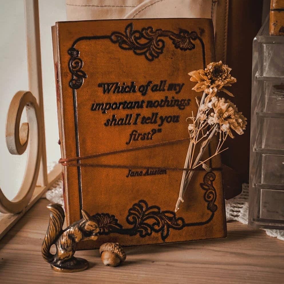 Important Nothings Jane Austen Quote Leather Journal: String Tie