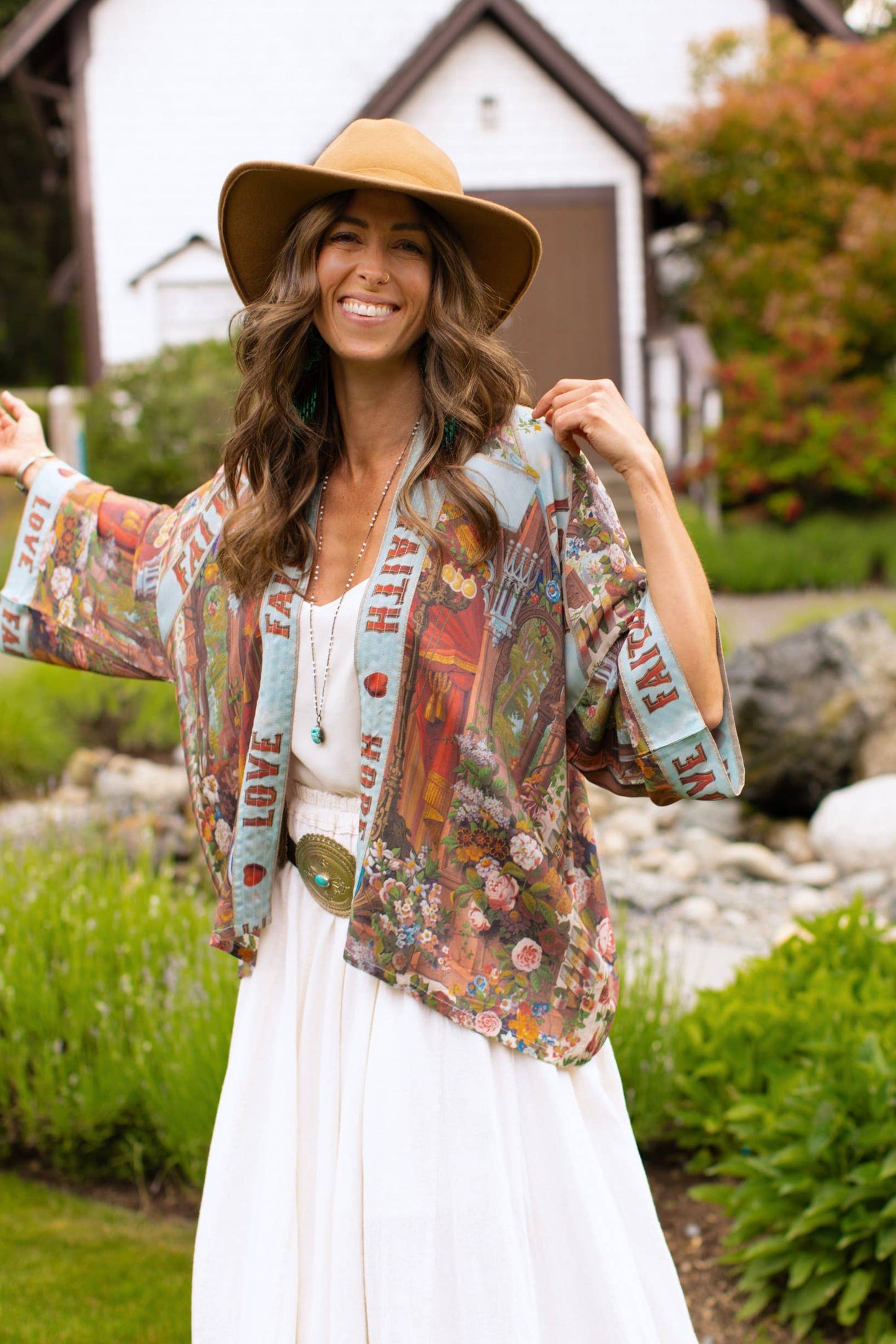 Love Language Cropped Bamboo Kimono Cardigan