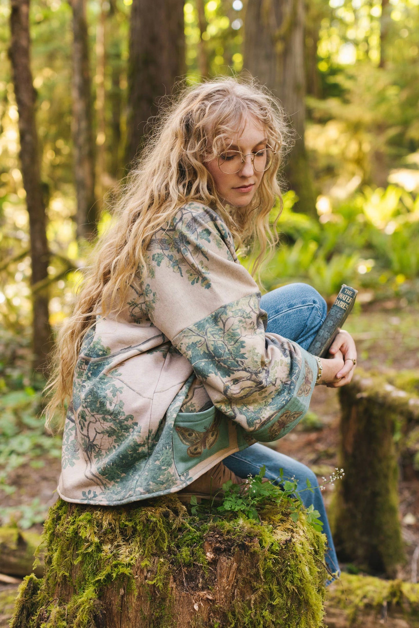 Earth & Sky Fleece Lined Cozy Cottage Cardigan Kimono Jacket