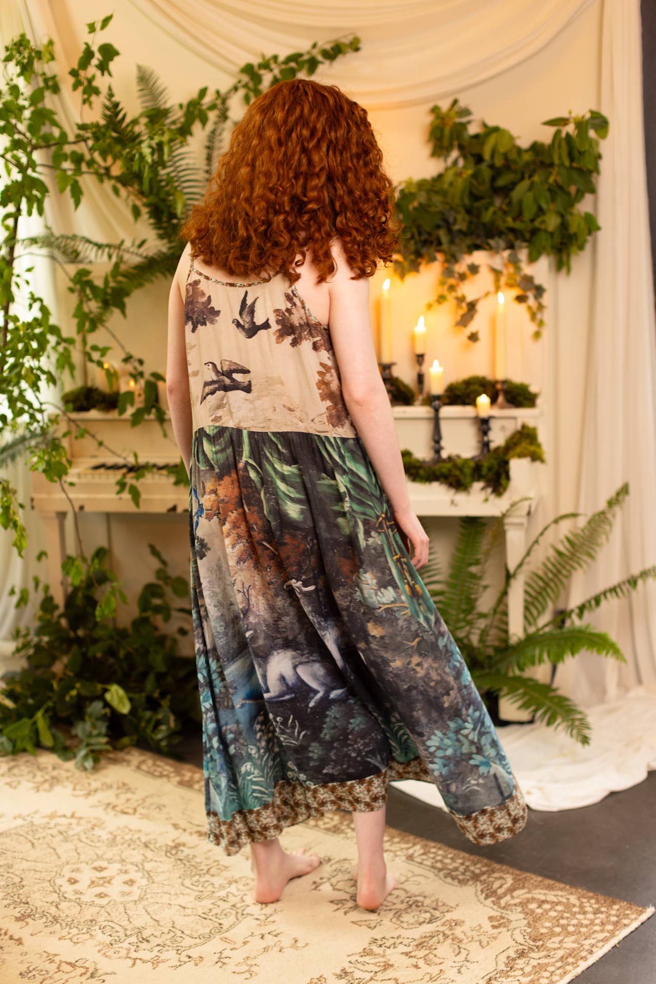 Theatre of Dreams Bohéme Bamboo Slip Dress with Deer: S/M (fits approx. size 6-10)