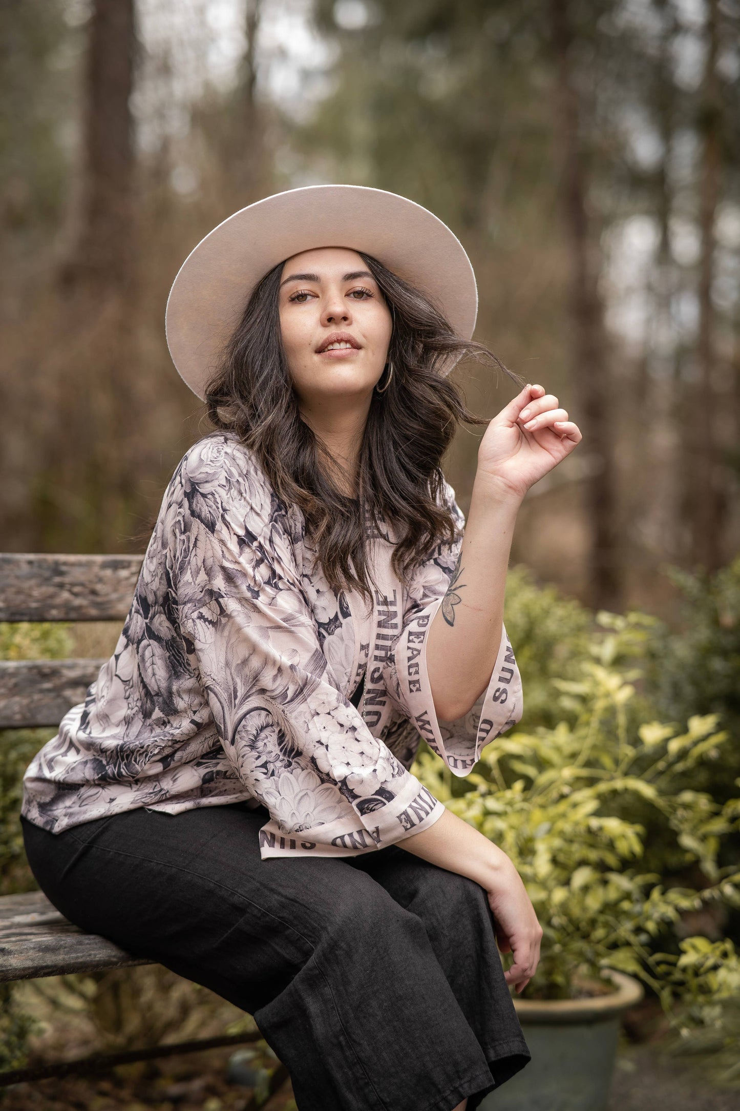 Peace Wine and Sunshine Cropped Bamboo Kimono Cardigan