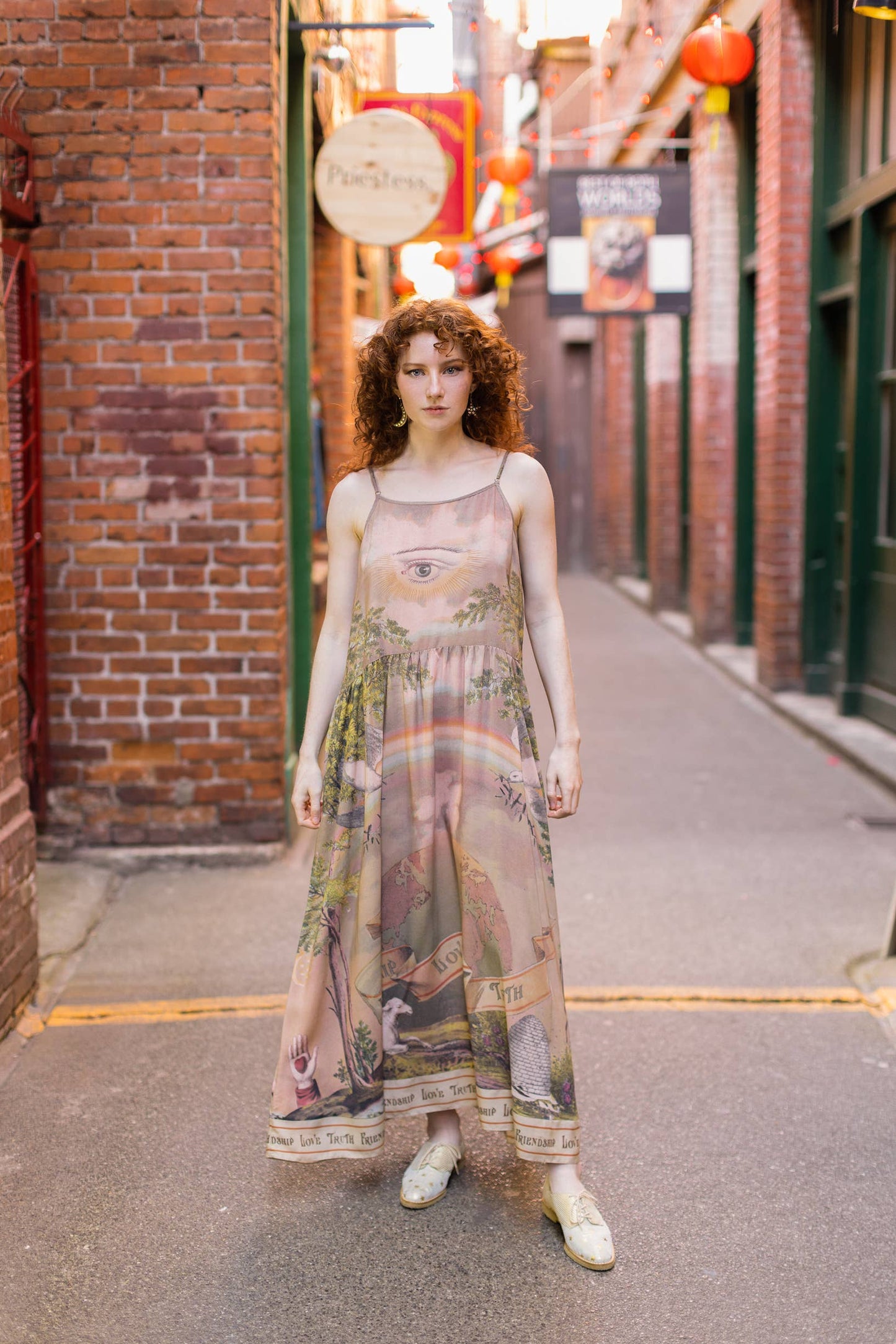 Friendship Love & Truth Vintage Wash Bohéme Slip Dress: S/M (fits approx. size 6-10)