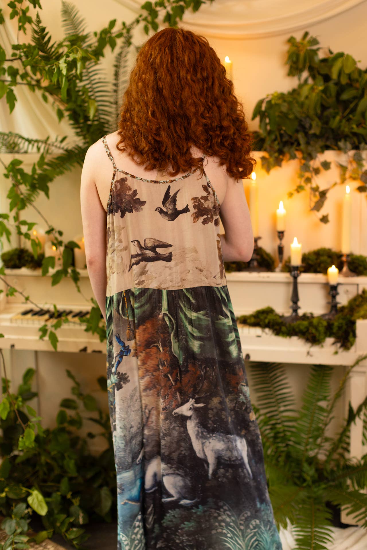 Theatre of Dreams Bohéme Bamboo Slip Dress with Deer: L/XL (fits approx. size 12-16)