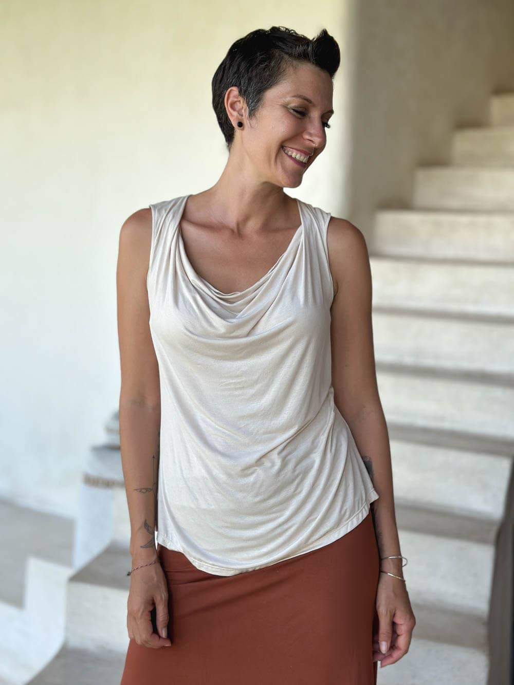 Carrie Top: L / Teal