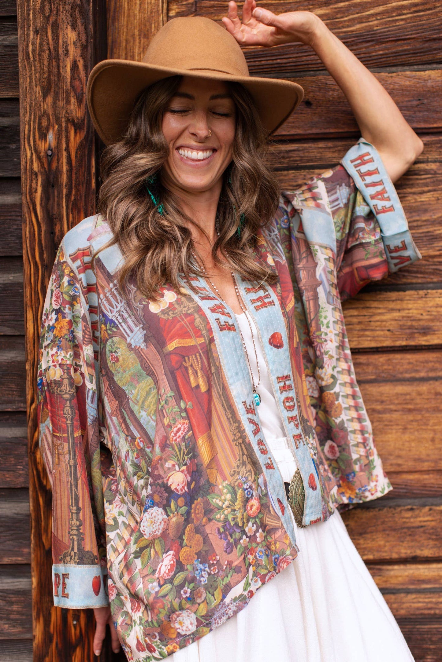 Love Language Cropped Bamboo Kimono Cardigan