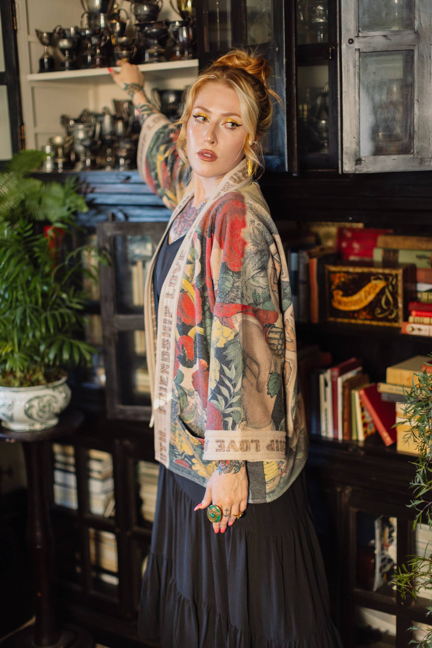 Friendship Love & Truth Cozy Fleece Cardigan Kimono Jacket