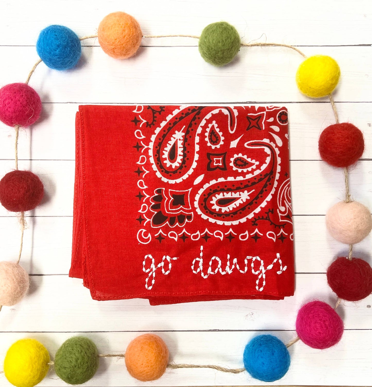 Go Dawgs Embroidered Bandana: Black Bandana