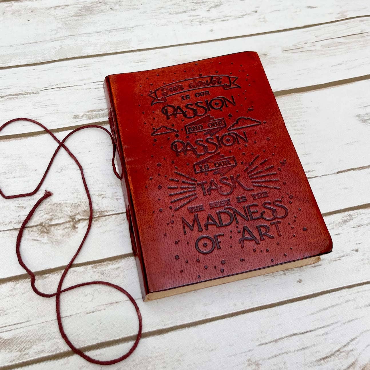 Our Doubt Is Our Passion Quote Leather Journal - 5x7 Lined: Elastic Band