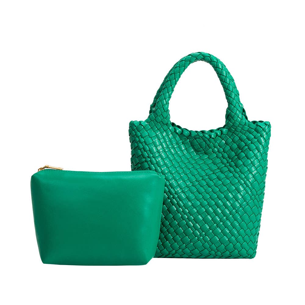 Eloise Small Recycled Vegan Tote Bag in Green
