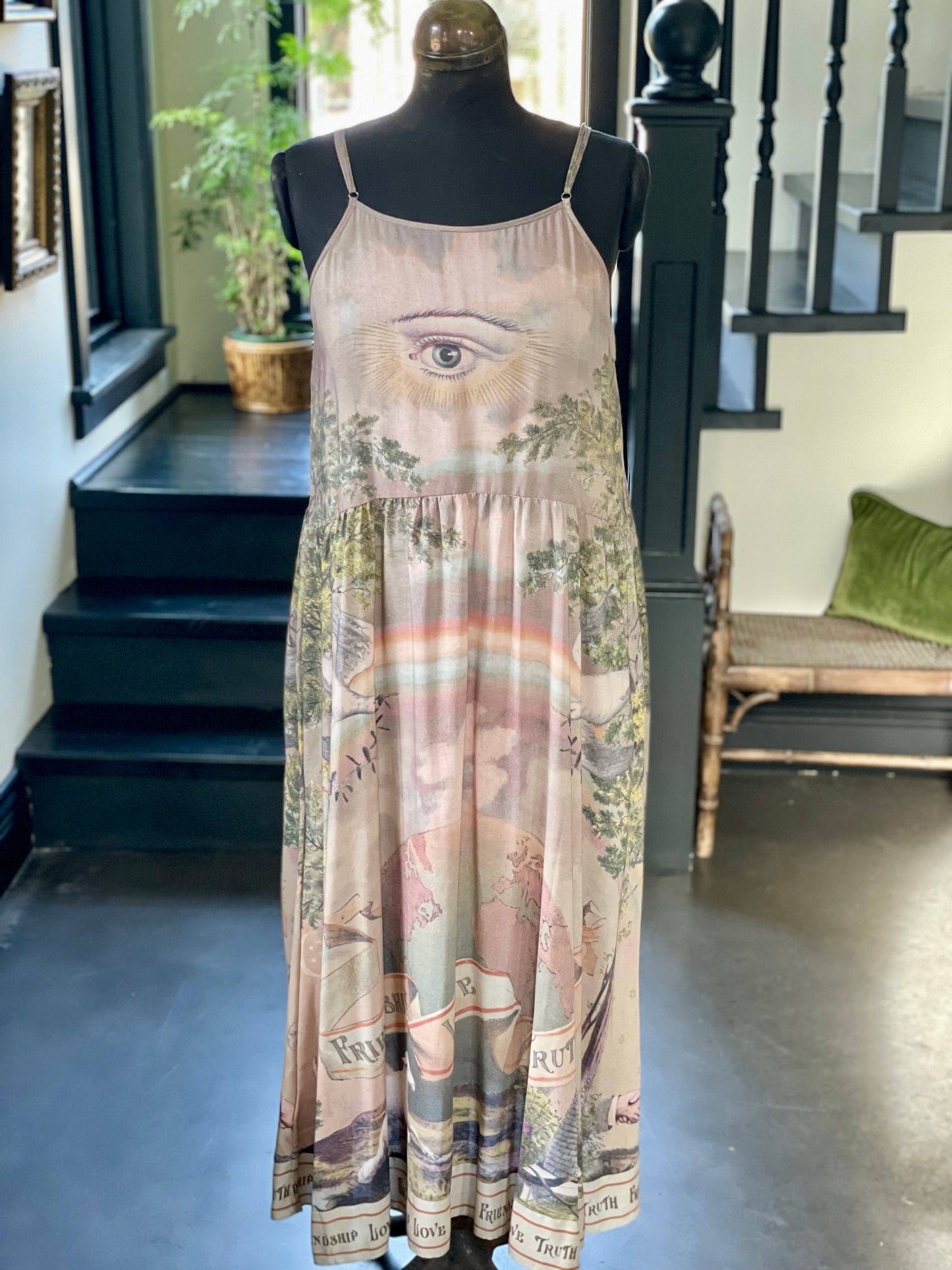 Friendship Love & Truth Vintage Wash Bohéme Slip Dress: S/M (fits approx. size 6-10)