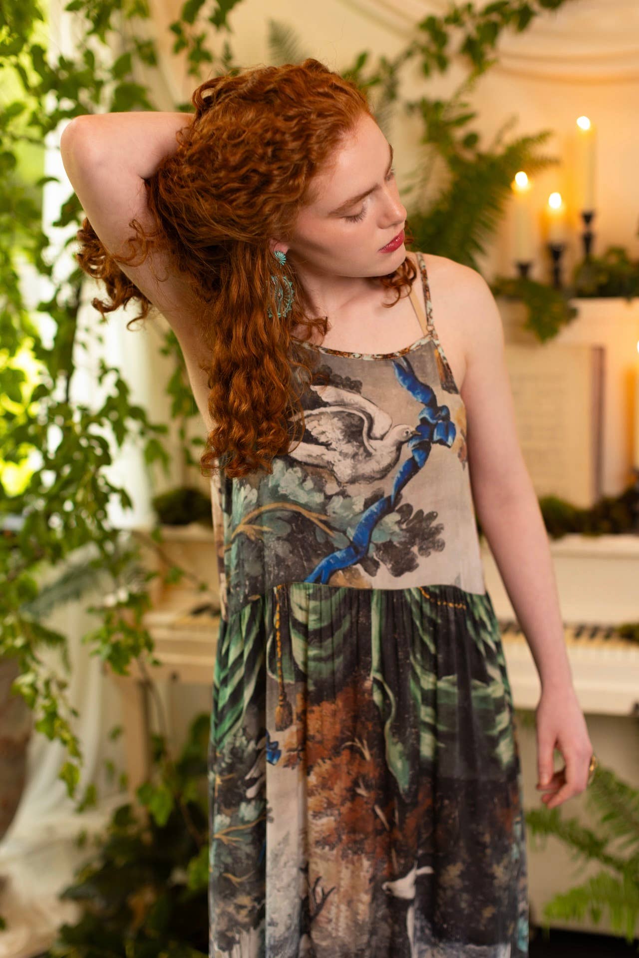 Theatre of Dreams Bohéme Bamboo Slip Dress with Deer: L/XL (fits approx. size 12-16)