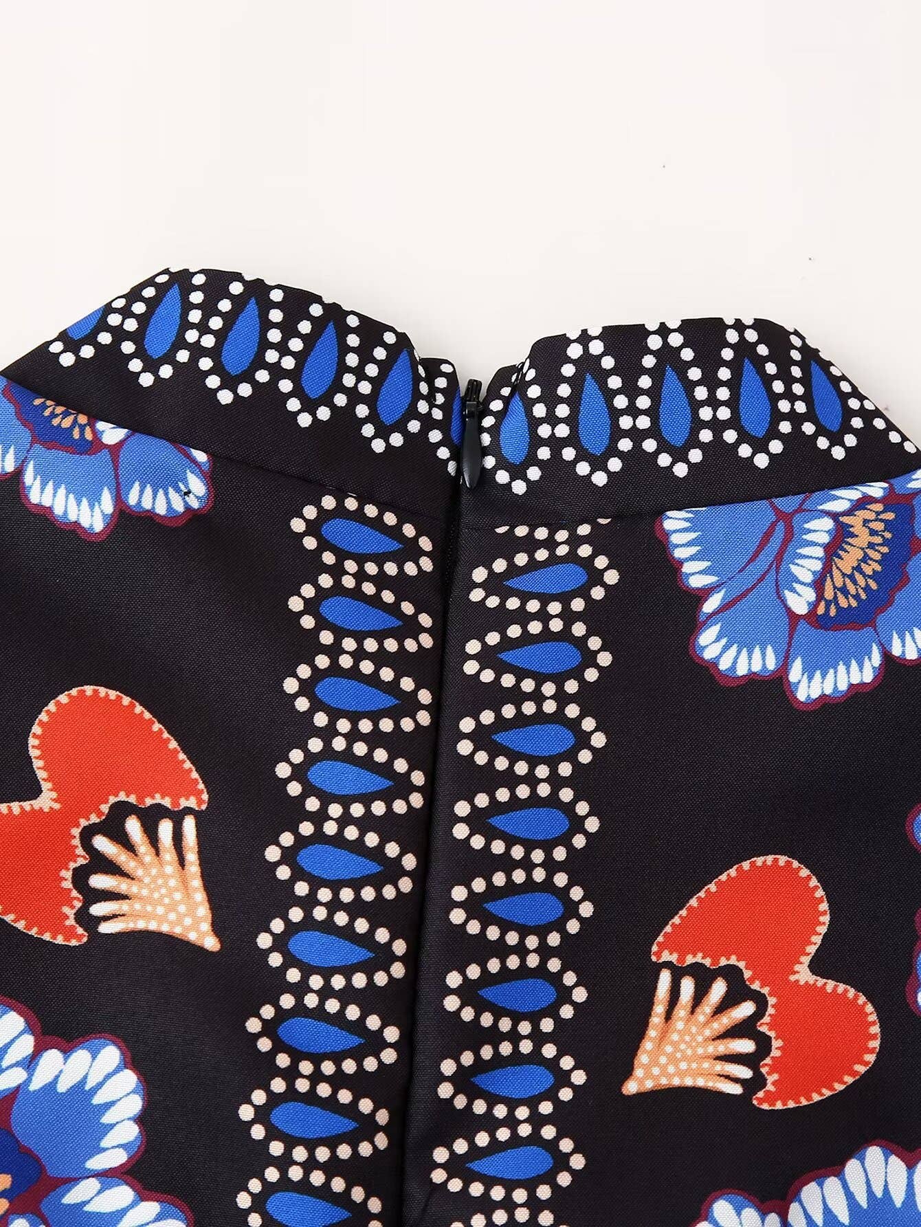 Bohemian long dress long-sleeved dress: Blue / S
