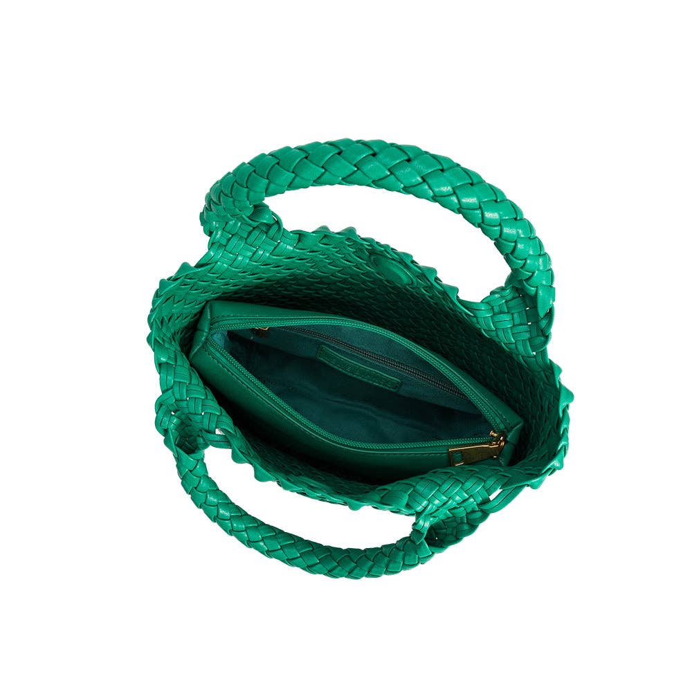 Eloise Small Recycled Vegan Tote Bag in Green