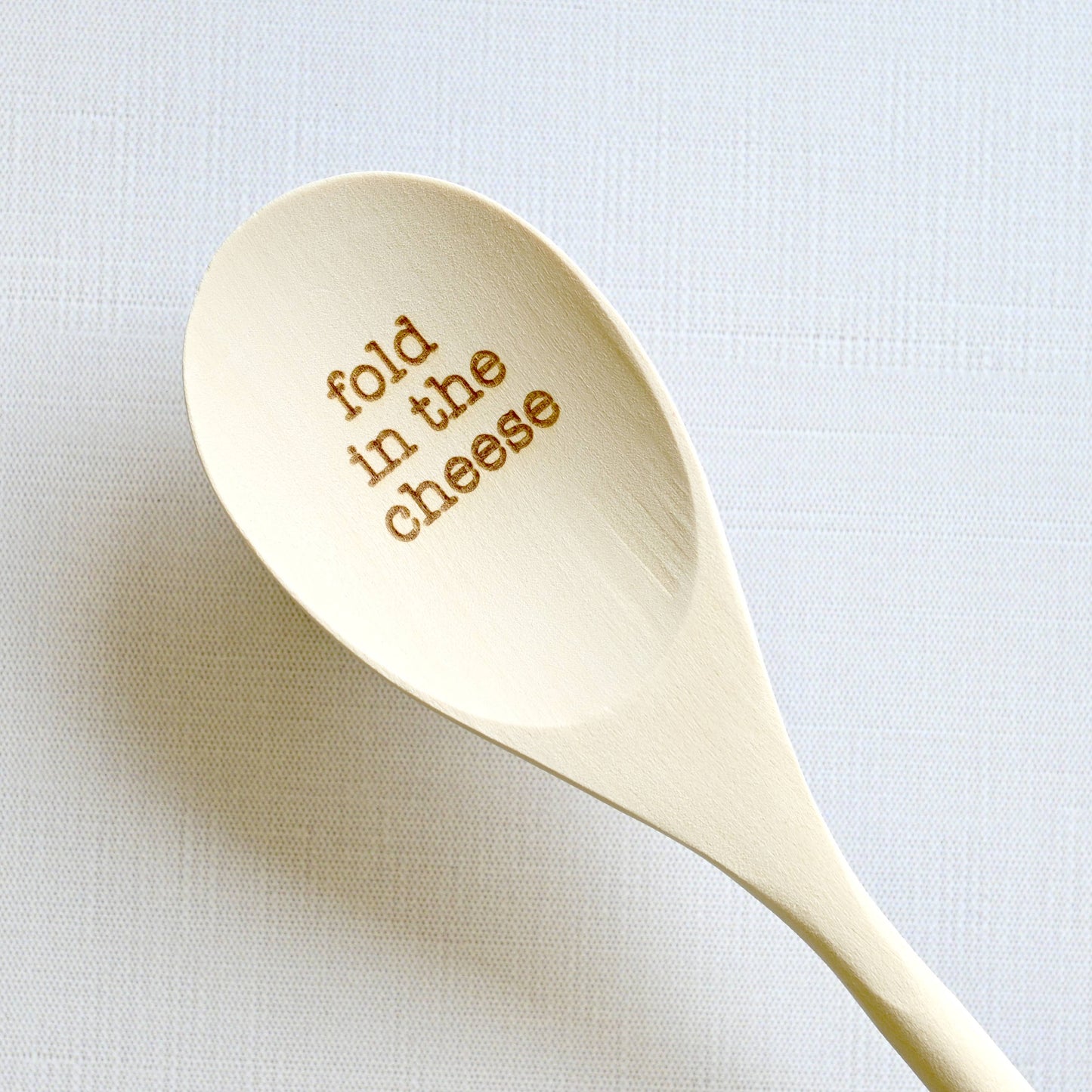 Fold in the Cheese Engraved Spoons