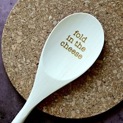 Fold in the Cheese Engraved Spoons