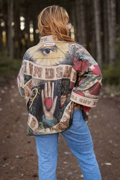 Friendship Love & Truth Cozy Fleece Cardigan Kimono Jacket